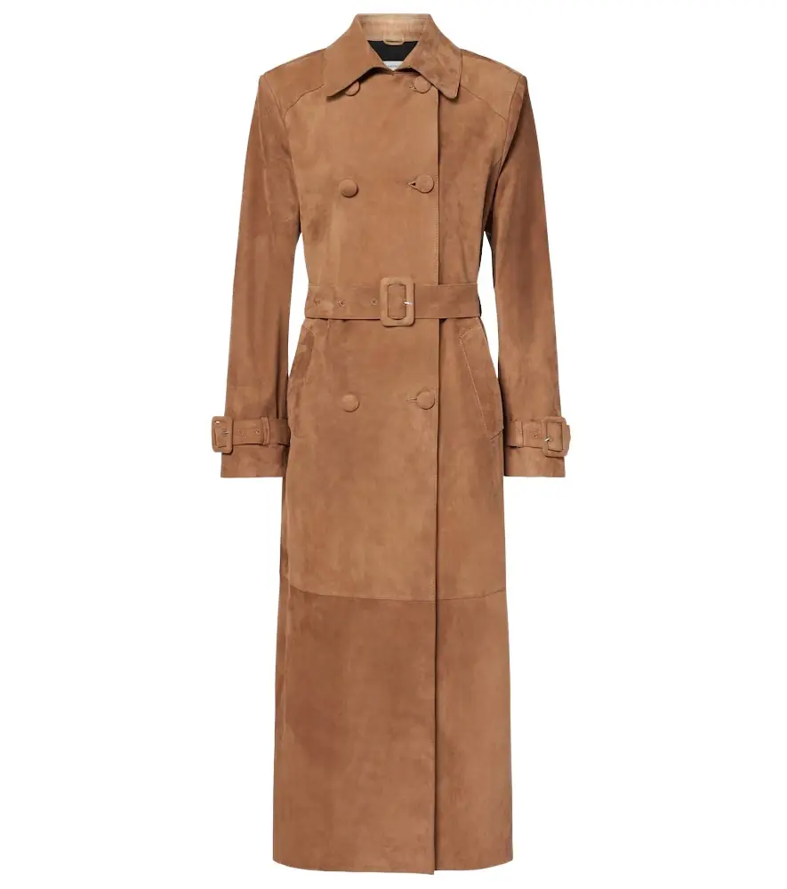 Nour Hammour Tate suede trench coat | Image 1 Nour Hammour Tate suede trench coat | Image 1
