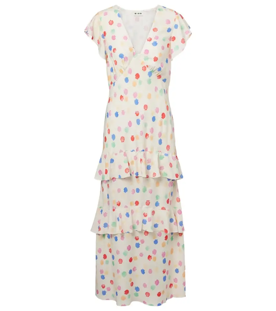 Rixo Meena polka-dot tiered maxi dress | Image 1 Rixo Meena polka-dot tiered maxi dress | Image 1
