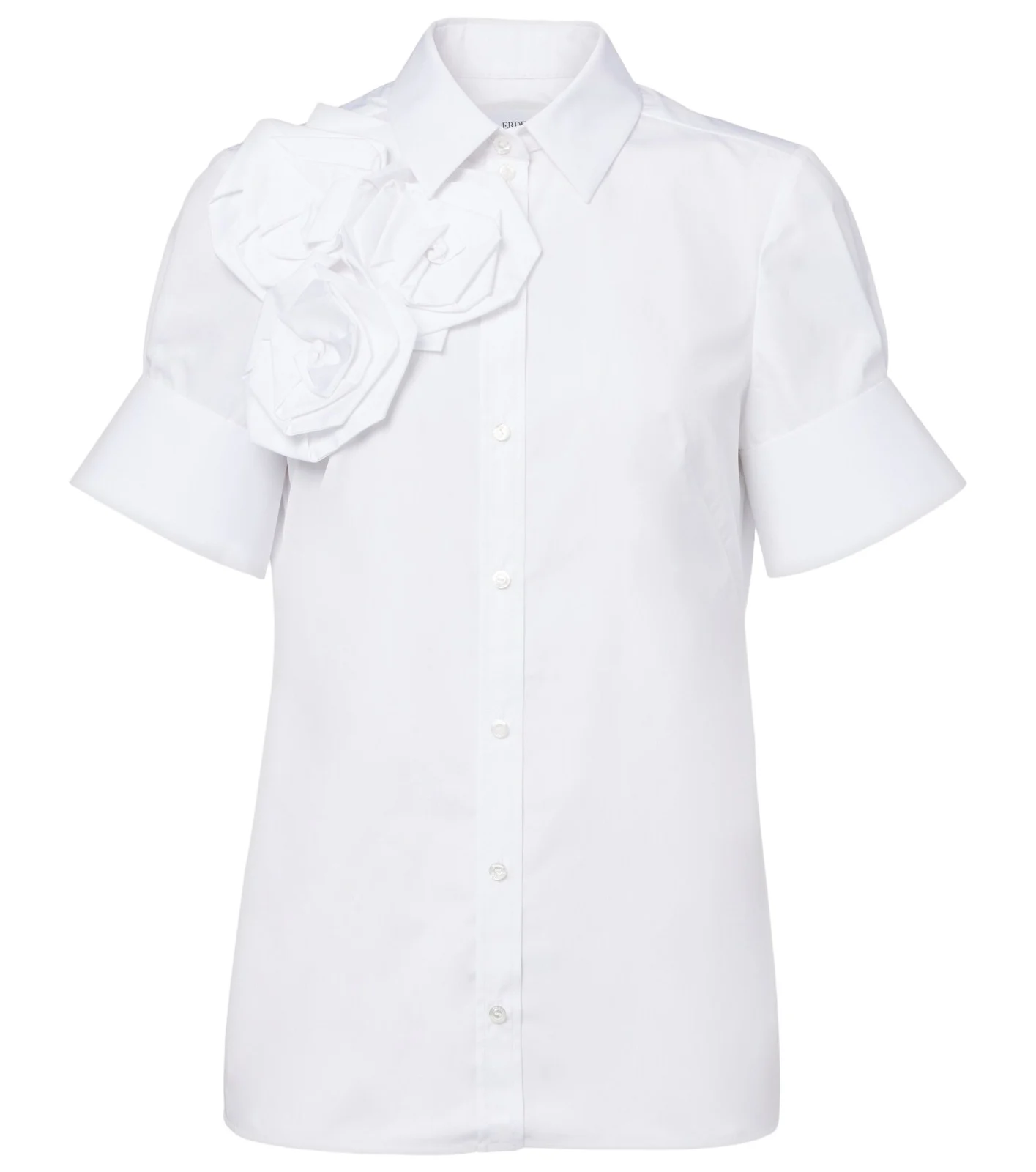 Floral-appliqué cotton shirt Floral-appliqué cotton shirt