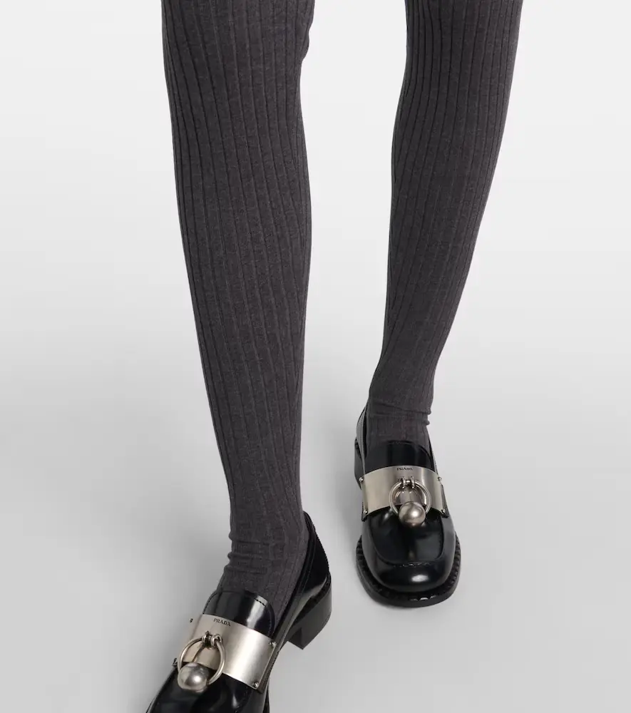 Prada Ribbed-knit cotton-blend tights | Thumbnail 4