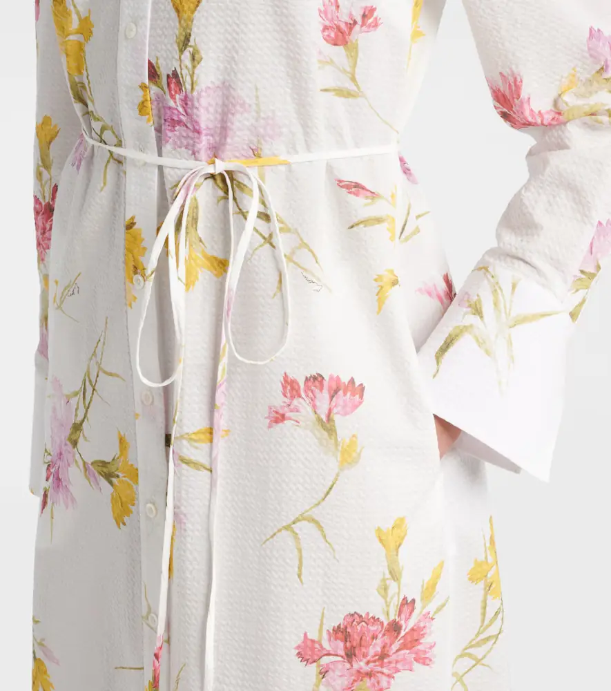 Erdem Floral cotton seersucker shirt dress | Thumbnail 4