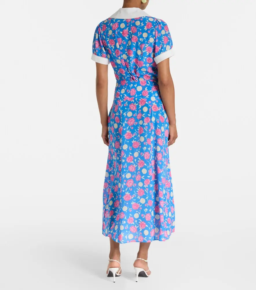 Rixo Carpi floral silk midi skirt | Thumbnail 5