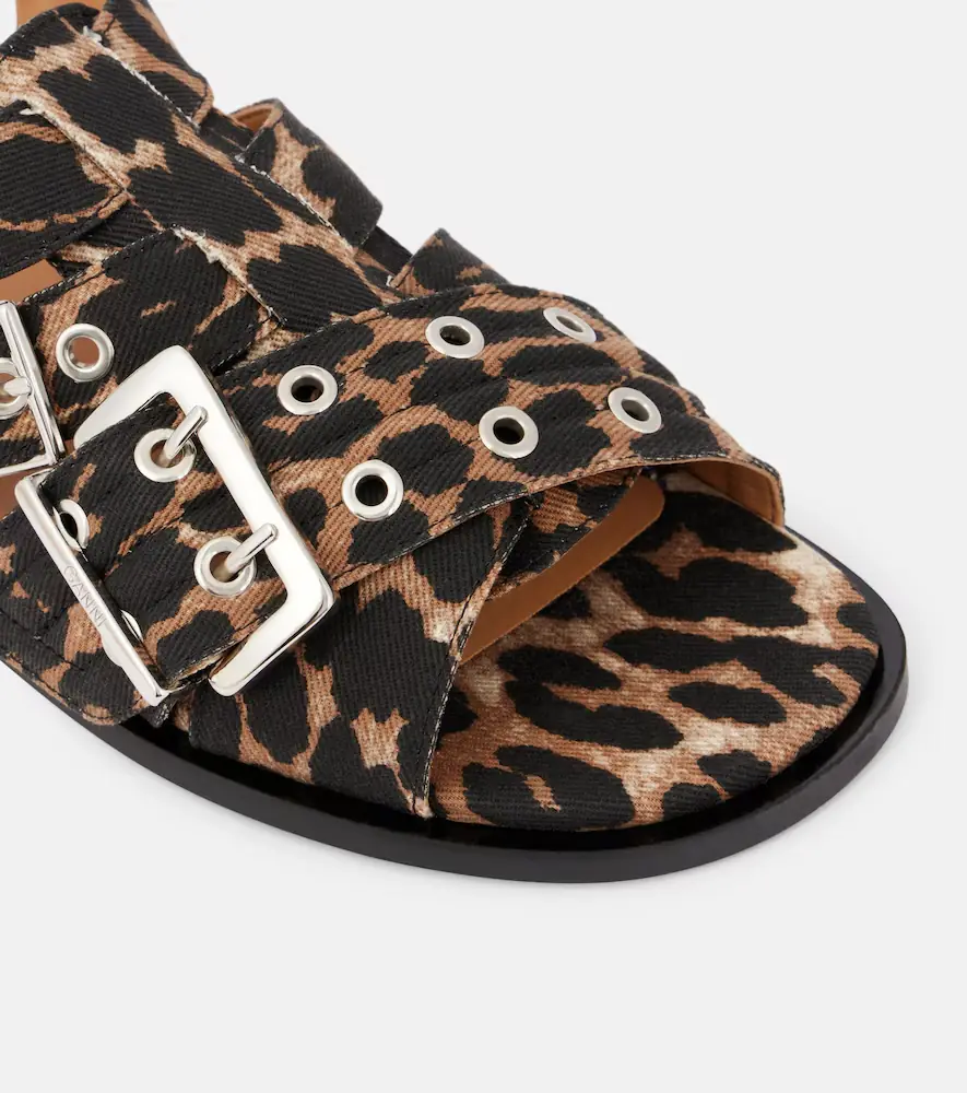 Ganni Leopard-print sandals | Thumbnail 2