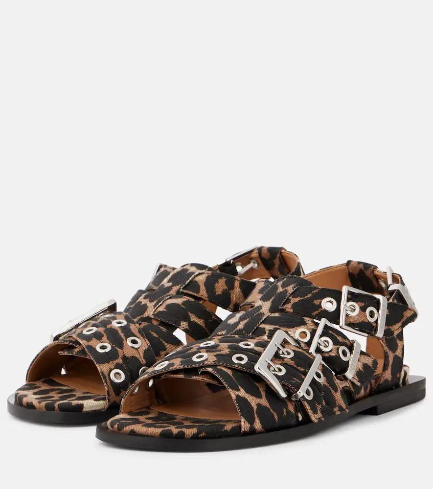 Ganni Leopard-print sandals | Thumbnail 3