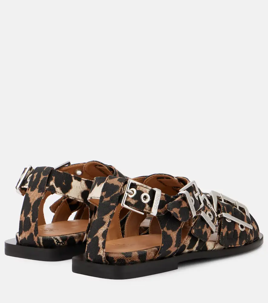 Ganni Leopard-print sandals | Thumbnail 4