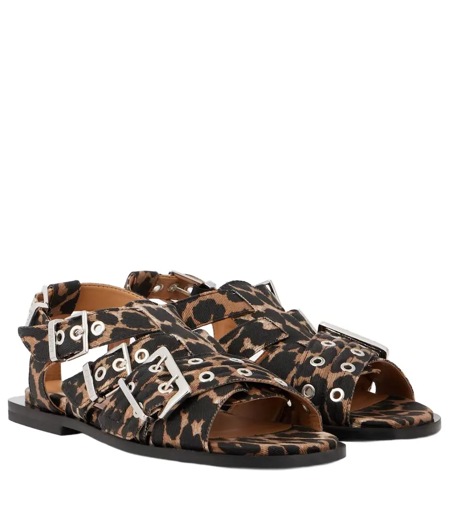 Ganni Leopard-print sandals | Image 1 Ganni Leopard-print sandals | Image 1