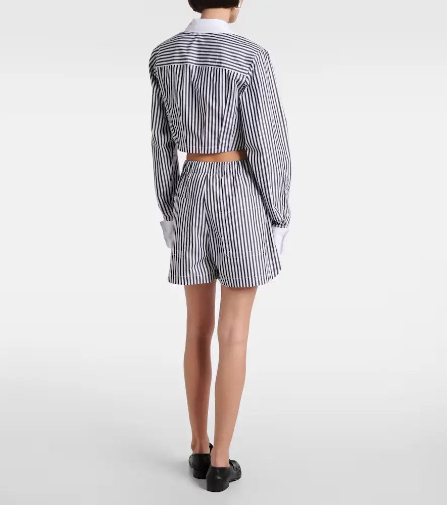 Sportmax Cropped striped cotton poplin shirt | Thumbnail 3 Sportmax Cropped striped cotton poplin shirt | Thumbnail 3