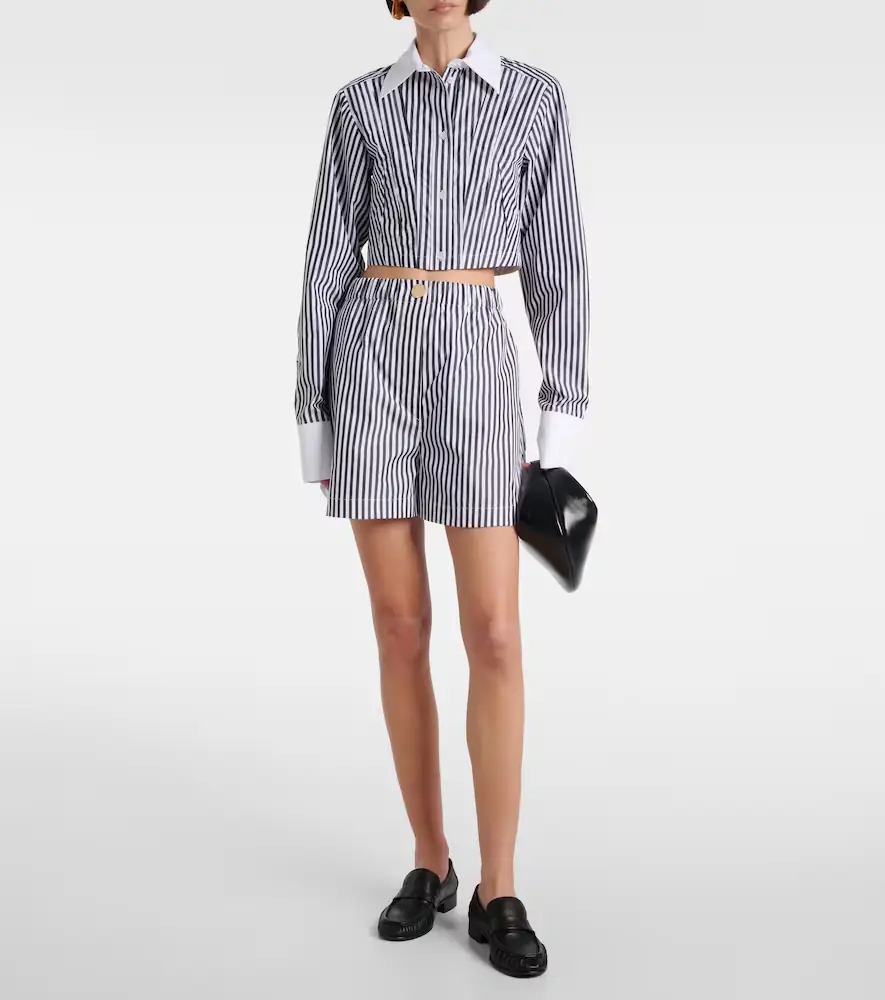 Sportmax Cropped striped cotton poplin shirt | Thumbnail 4 Sportmax Cropped striped cotton poplin shirt | Thumbnail 4