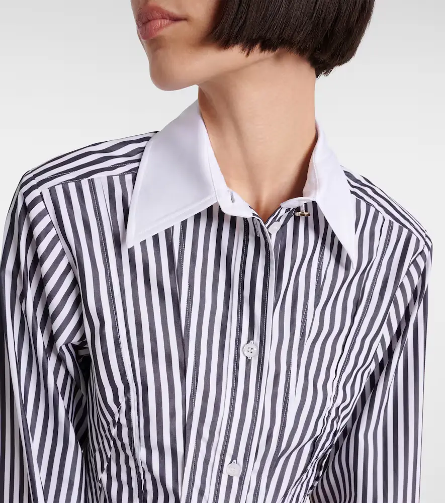 Sportmax Cropped striped cotton poplin shirt | Thumbnail 5 Sportmax Cropped striped cotton poplin shirt | Thumbnail 5