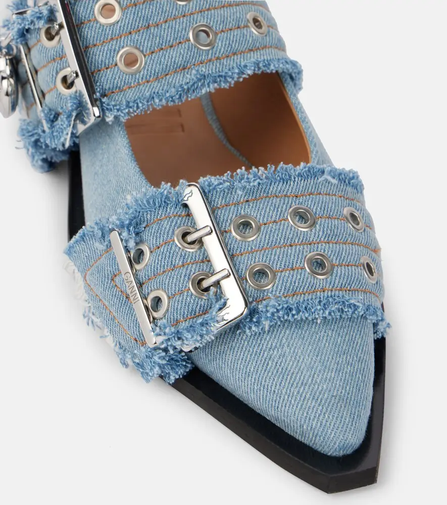 Ganni Feminine Buckle denim ballet flats | Thumbnail 5 Ganni Feminine Buckle denim ballet flats | Thumbnail 5
