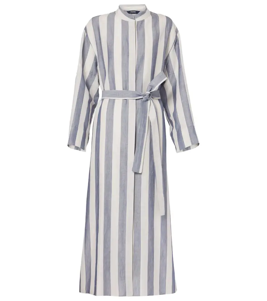 'S Max Mara 'S Max Mara Rima striped ramie and cotton midi dress