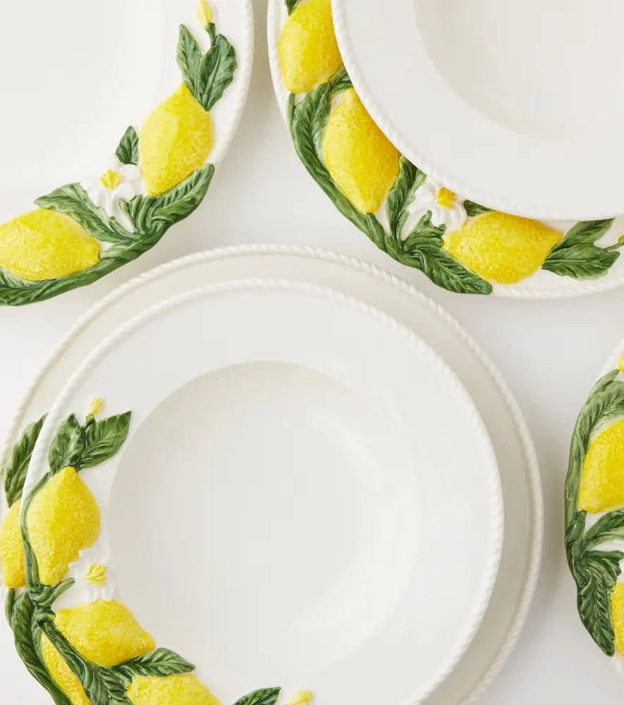 LES OTTOMANS Lemon set of 4 ceramic soup plates | Thumbnail 2