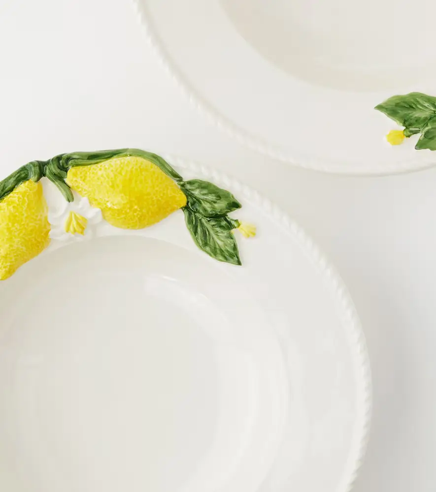LES OTTOMANS Lemon set of 4 ceramic soup plates | Thumbnail 3