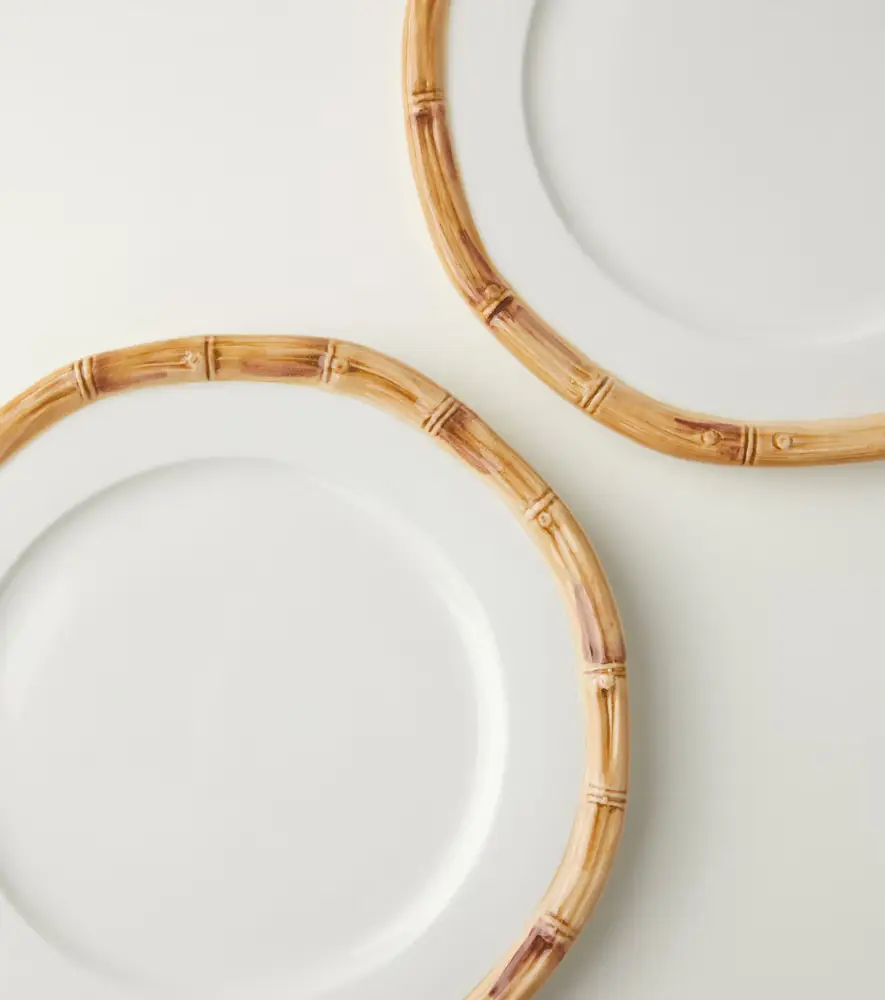 LES OTTOMANS Bamboo set of 4 ceramic dessert plates | Thumbnail 2