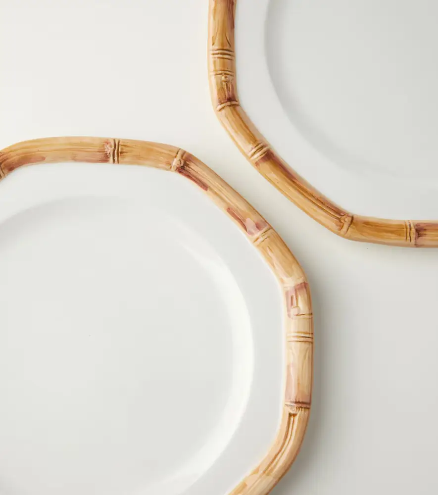 LES OTTOMANS Bamboo set of 4 ceramic dinner plates | Thumbnail 3