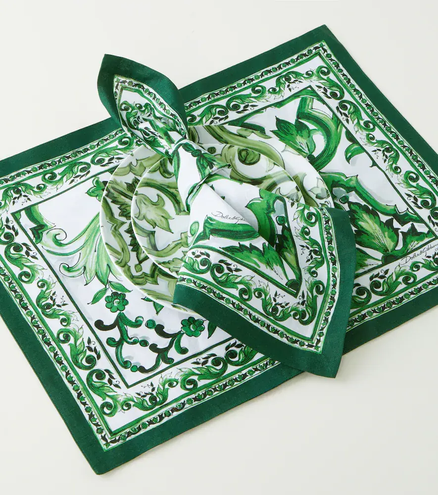 Dolce & Gabbana Casa Majolica linen placemat and napkin set | Thumbnail 3