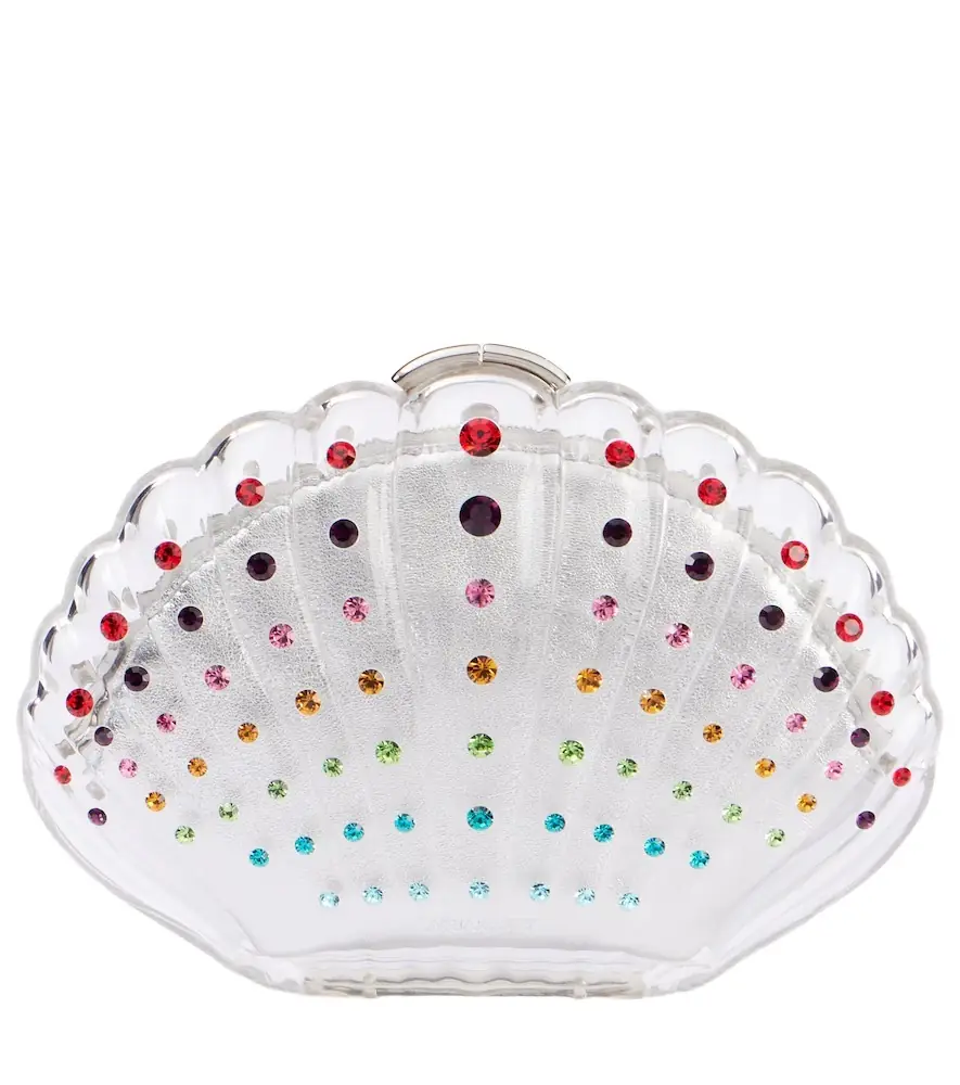 Aquazzura Crystal Shell embellished clutch