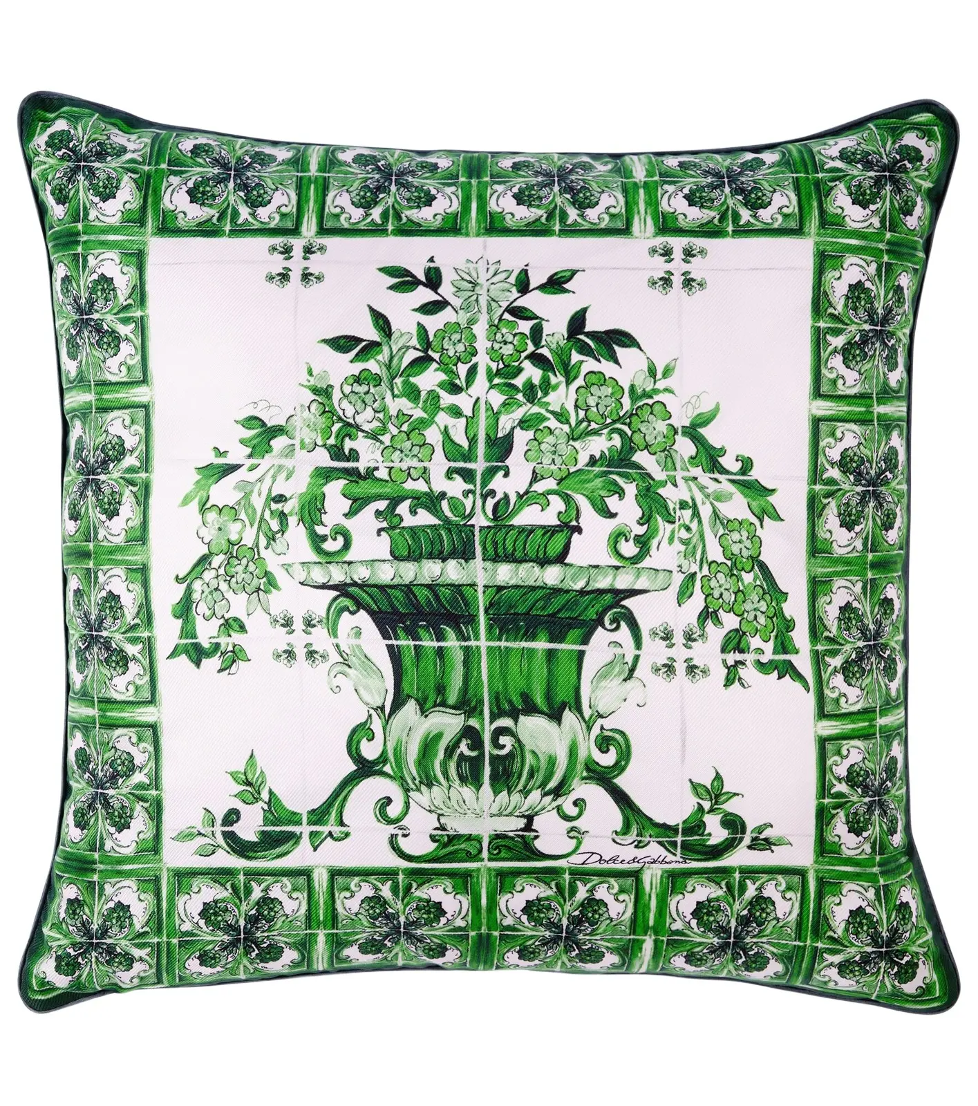 Dolce & Gabbana Casa Small printed silk twill cushion