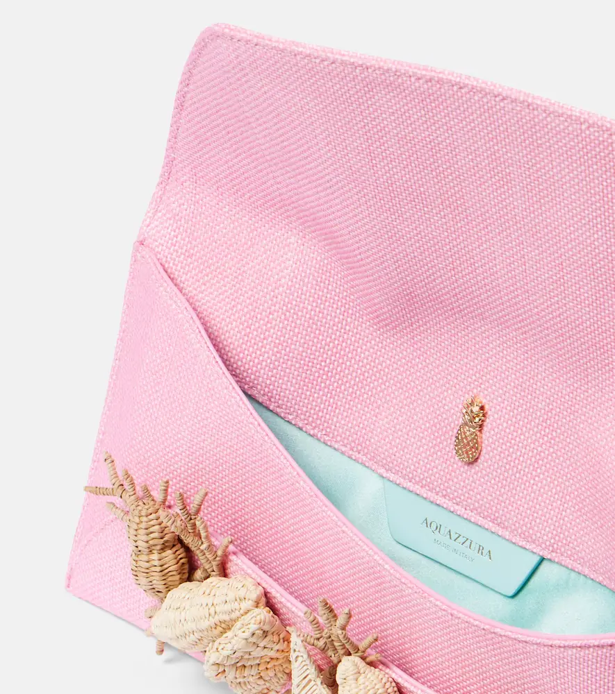 Aquazzura Marea Small raffia-trimmed clutch | Thumbnail 2