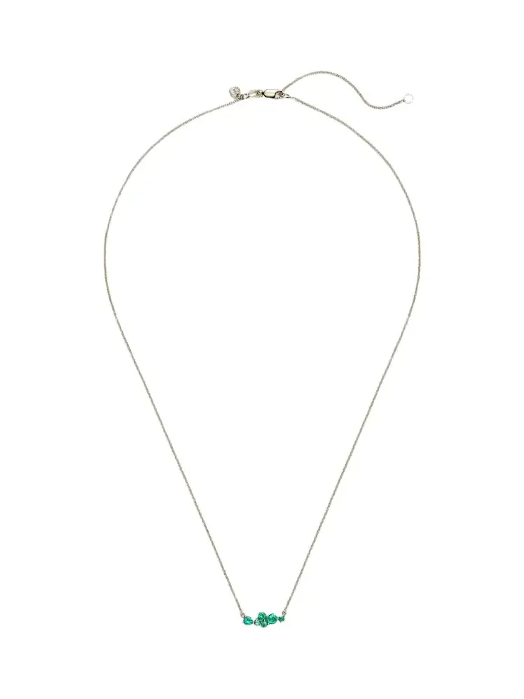 Cocktail Bar 14kt gold necklace with emeralds