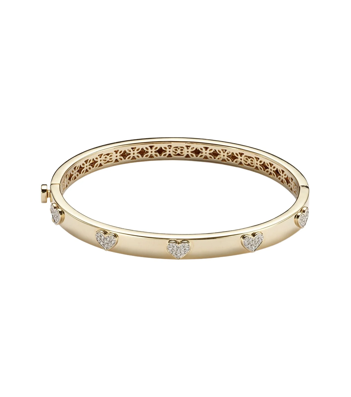 Heart 14kt gold bangle with diamonds Heart 14kt gold bangle with diamonds
