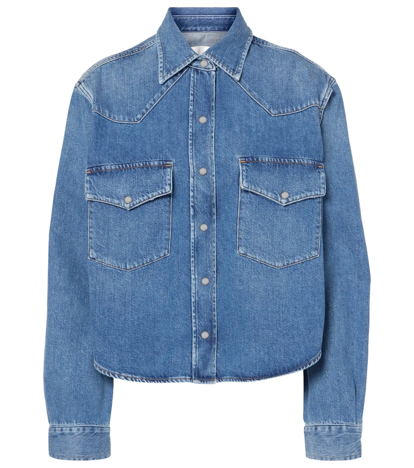 Cropped denim shirt