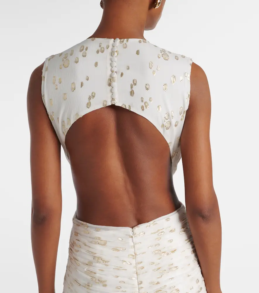 Costarellos Luccia cutout silk jacquard gown | Thumbnail 5 Costarellos Luccia cutout silk jacquard gown | Thumbnail 5