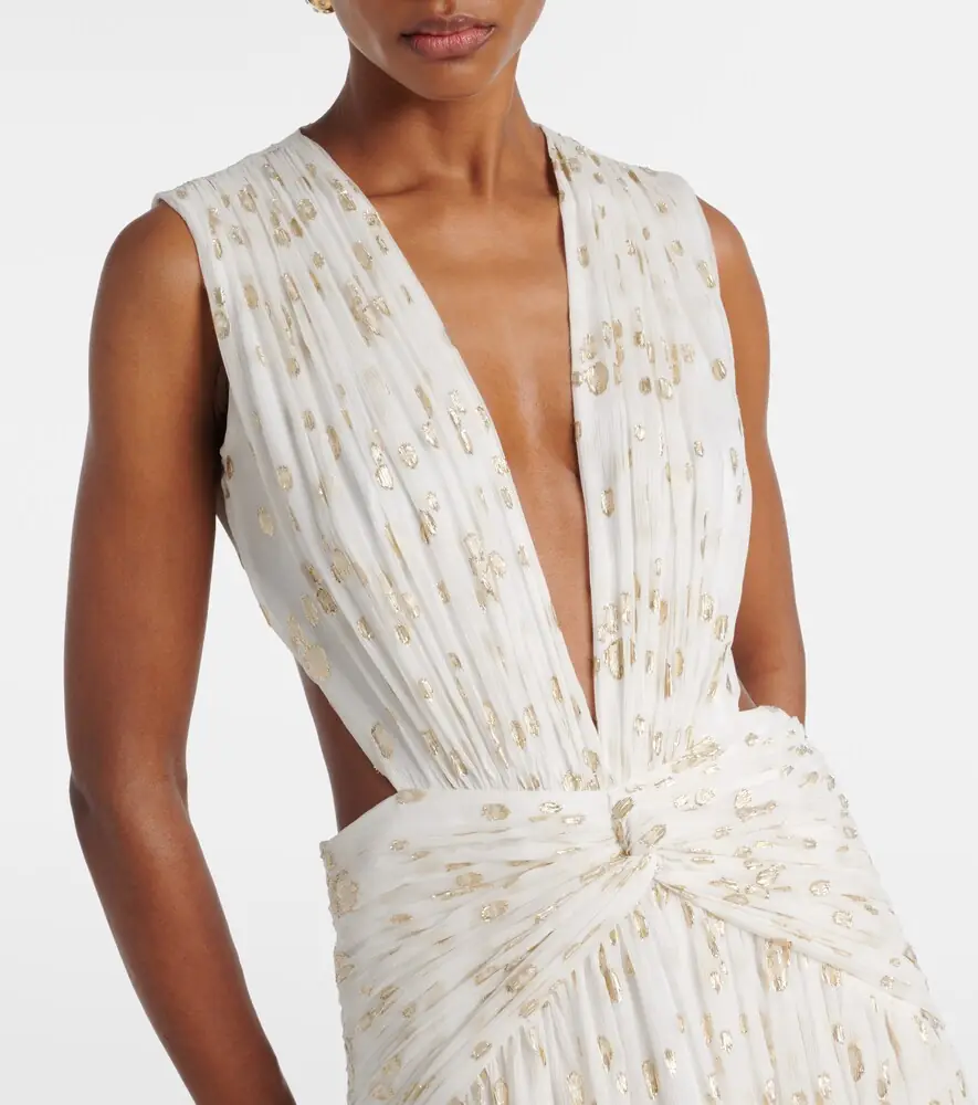 Costarellos Luccia cutout silk jacquard gown | Thumbnail 6 Costarellos Luccia cutout silk jacquard gown | Thumbnail 6
