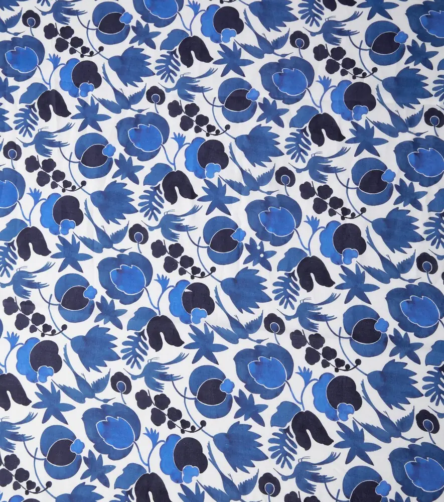 La DoubleJ Wildbird Blu Medium linen tablecloth | Thumbnail 4