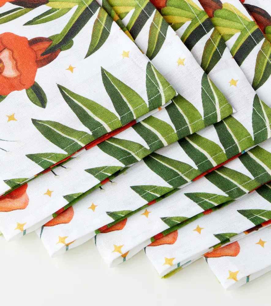 La DoubleJ Large set of 6 floral napkins | Thumbnail 4