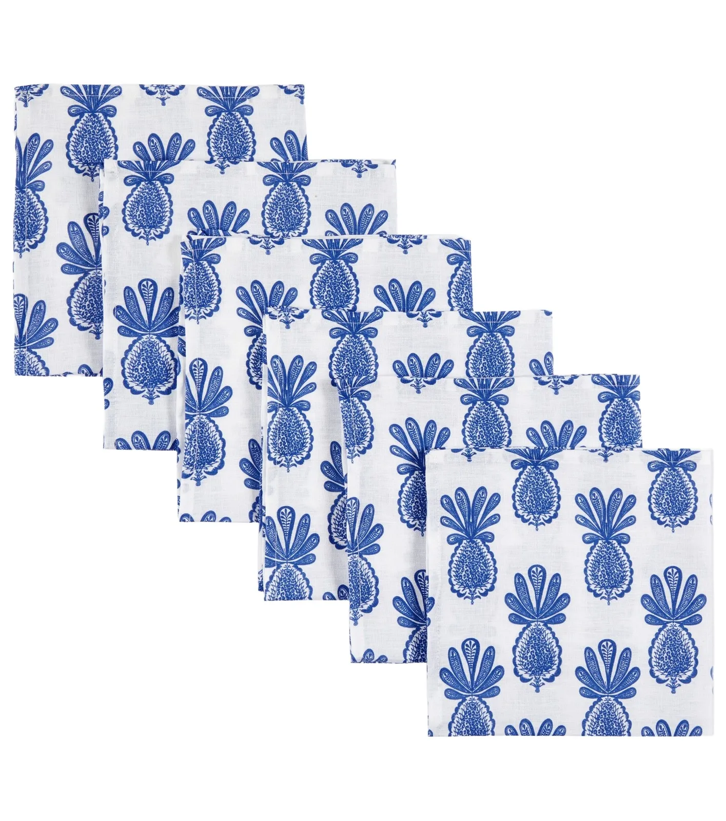 La DoubleJ Large set of 6 printed linen napkins