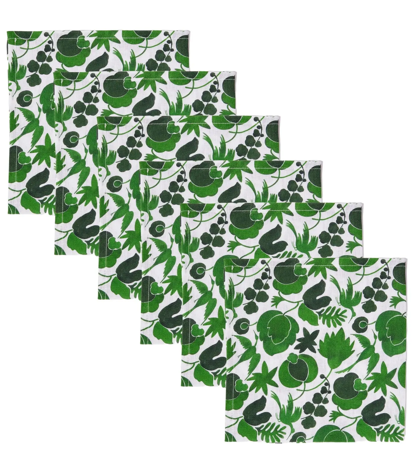 La DoubleJ Large set of 6 floral napkins