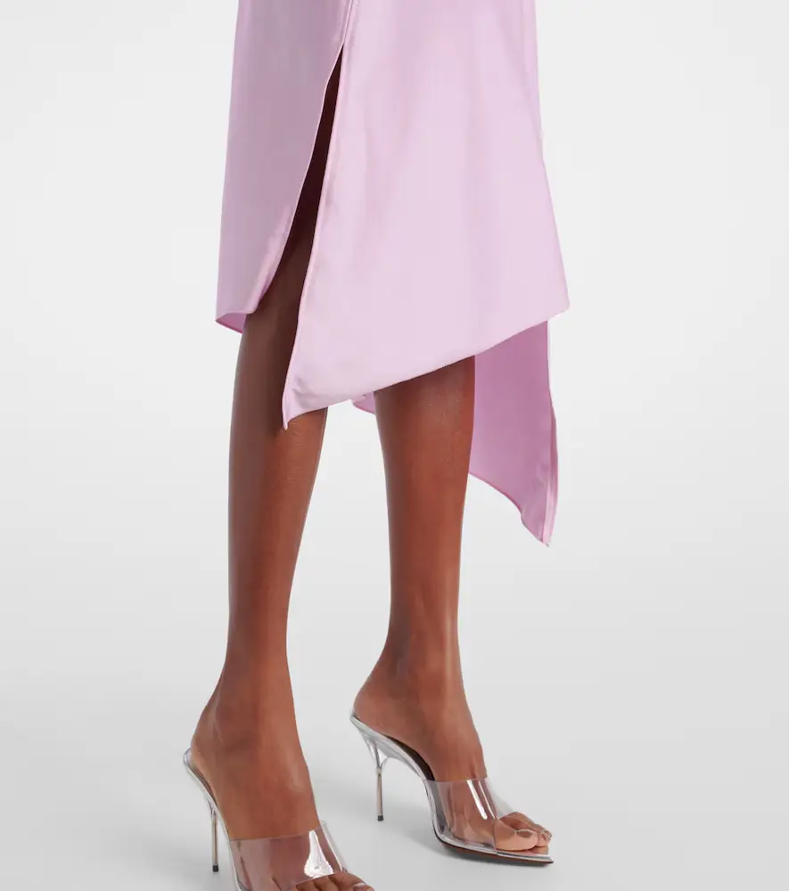 Coperni Floral-appliqué satin midi skirt | Thumbnail 3 Coperni Floral-appliqué satin midi skirt | Thumbnail 3