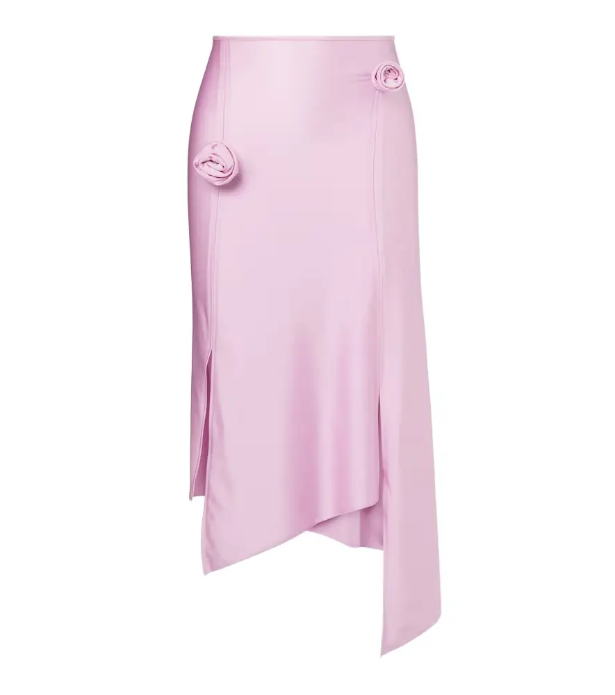 Coperni Floral-appliqué satin midi skirt | Image 1 Coperni Floral-appliqué satin midi skirt | Image 1
