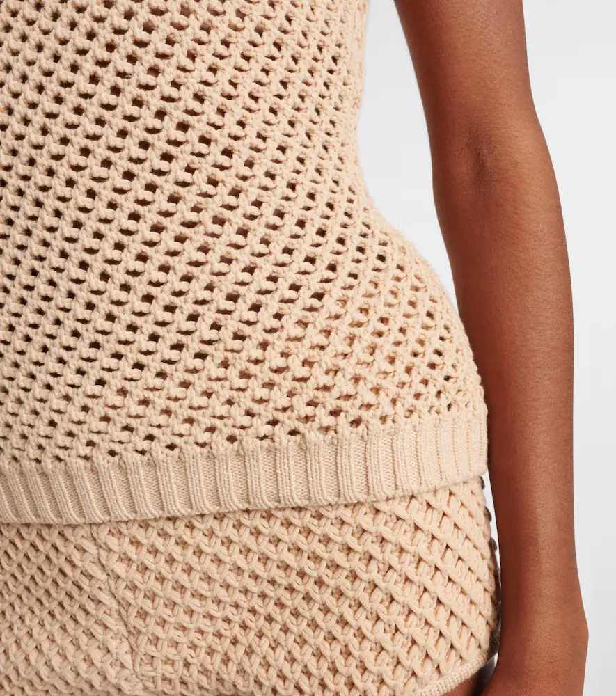 Elie Saab Crochet floral-appliqué cotton-blend top | Thumbnail 5