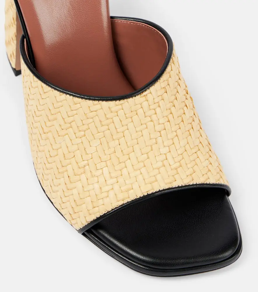 Paris Texas Ava 100 raffia and leather mules | Thumbnail 3