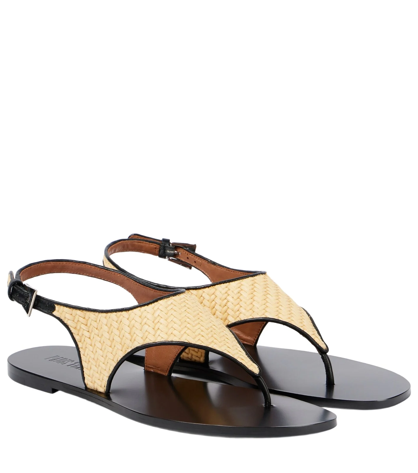 Amalfi raffia-effect thong sandals