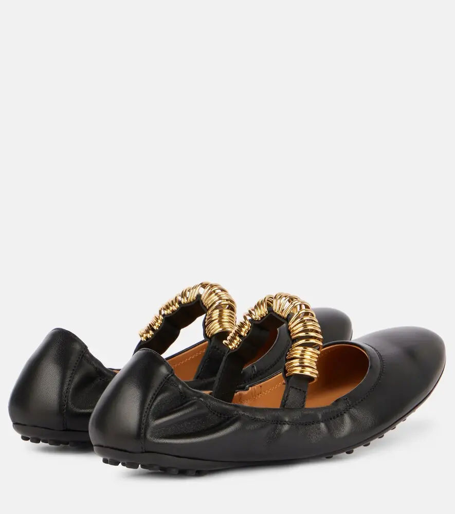 Tod's Embellished leather Mary Jane flats | Thumbnail 2