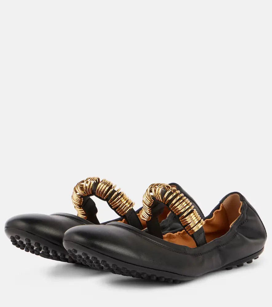 Tod's Embellished leather Mary Jane flats | Thumbnail 4