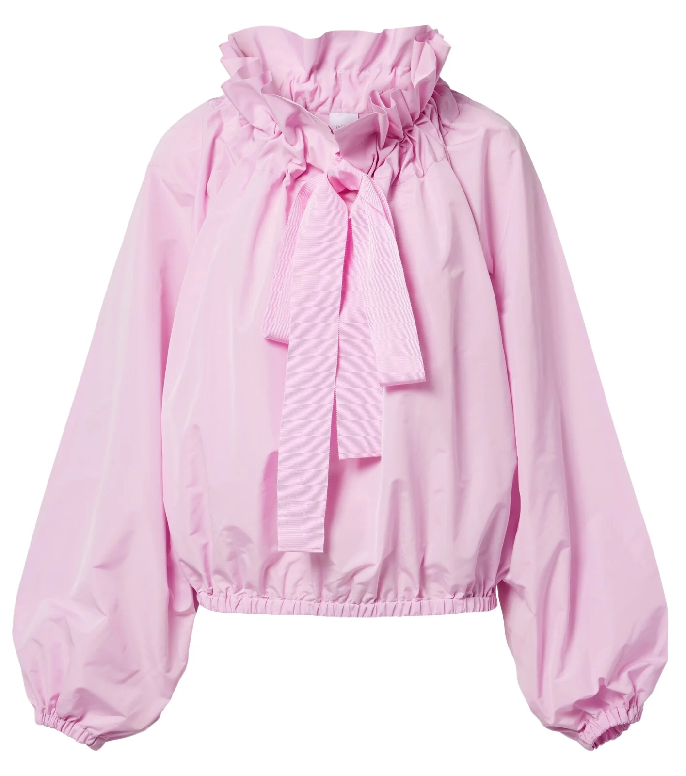 Iconic bow-detail ruffled cotton blouse