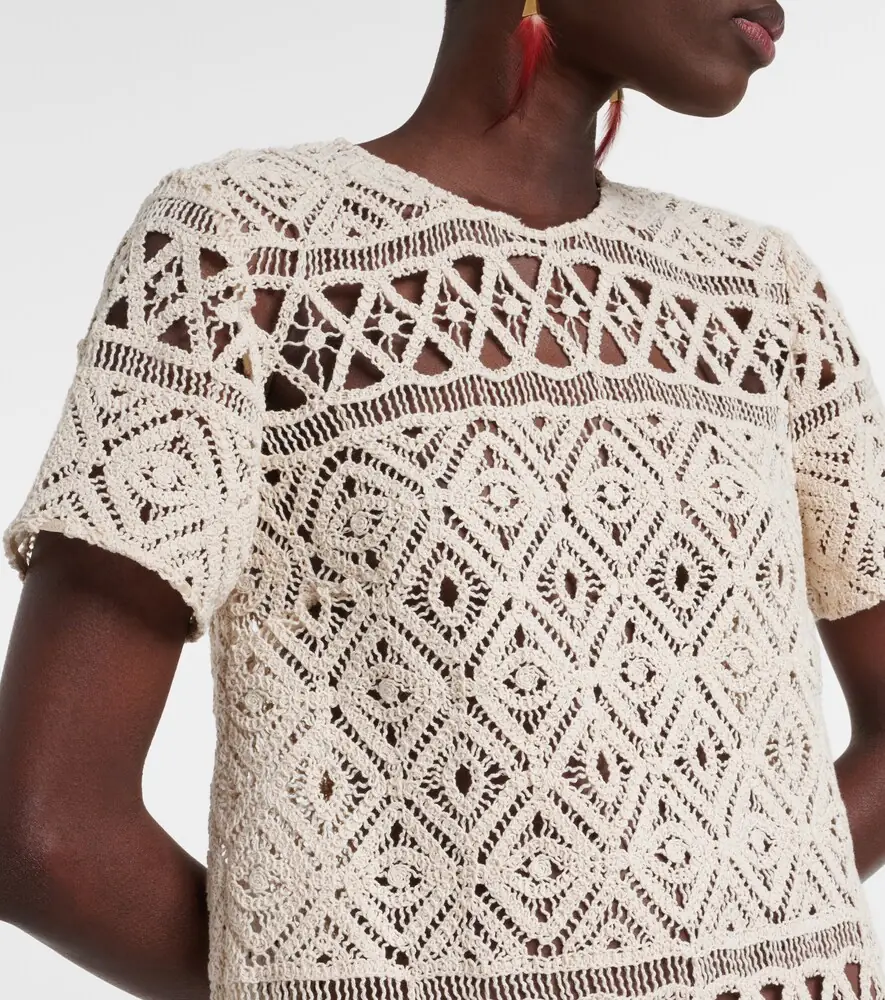 La DoubleJ Lacey macramé cotton minidress | Thumbnail 5