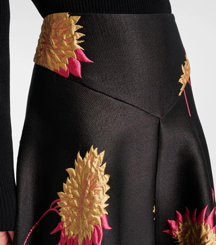 La DoubleJ Milano jacquard satin midi skirt | Thumbnail 5