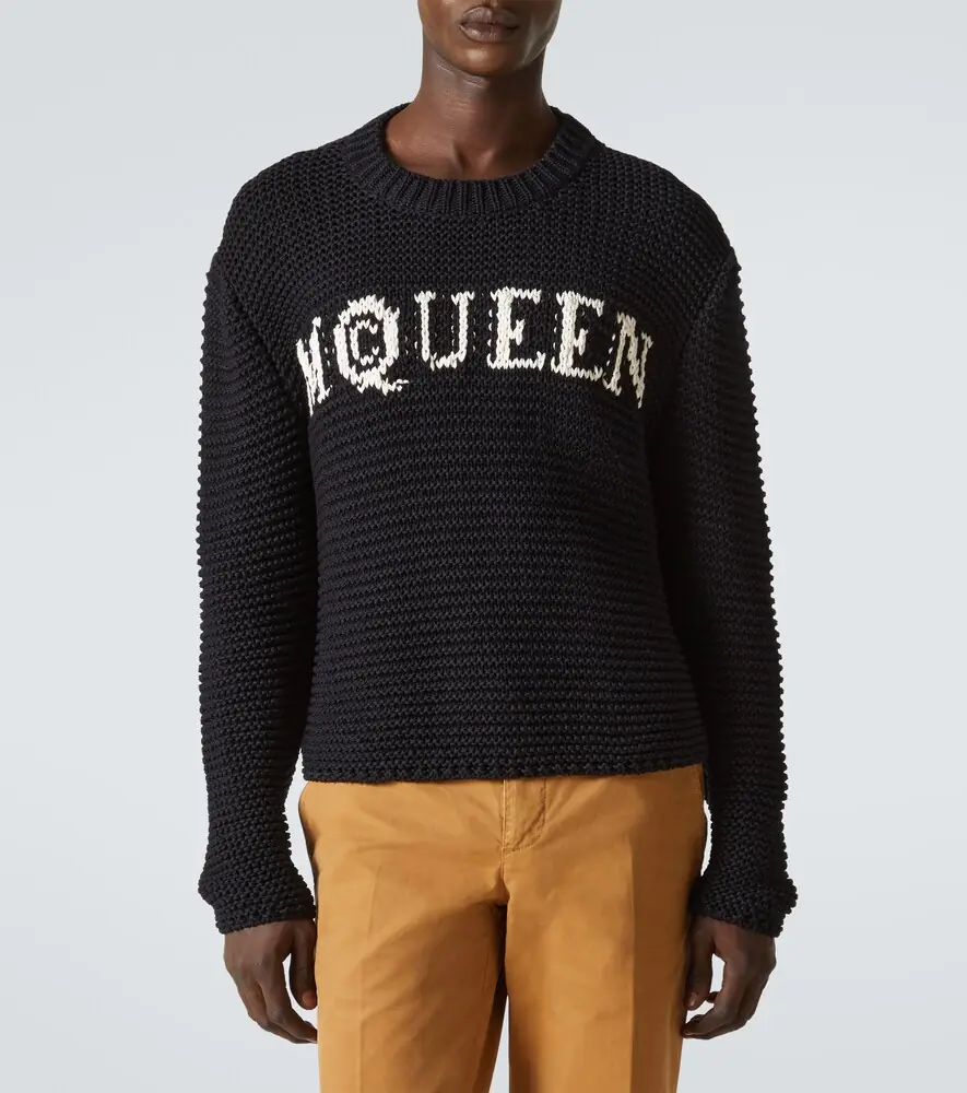 Alexander McQueen Logo cotton jacquard sweater | Thumbnail 2