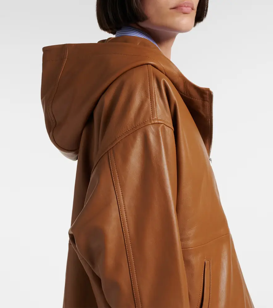 Yves Salomon Hooded leather jacket | Thumbnail 4