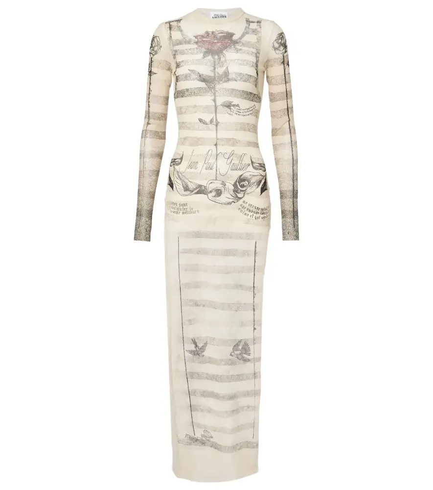 Jean Paul Gaultier Trompe l'oeil mesh maxi dress | Image 1 Jean Paul Gaultier Trompe l'oeil mesh maxi dress | Image 1