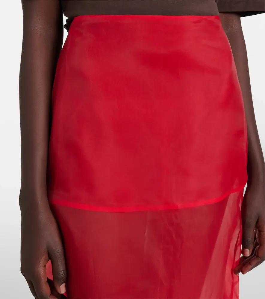 The Frankie Shop Peri sheer silk-blend midi skirt | Thumbnail 2