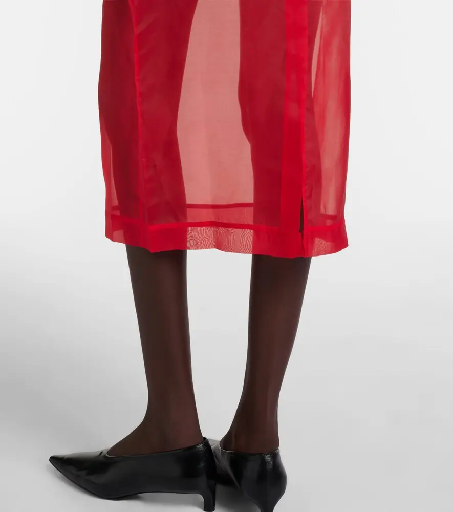 The Frankie Shop Peri sheer silk-blend midi skirt | Thumbnail 6