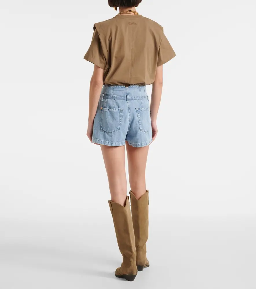 7 For All Mankind Kansas belted high-rise denim shorts | Thumbnail 2 7 For All Mankind Kansas belted high-rise denim shorts | Thumbnail 2