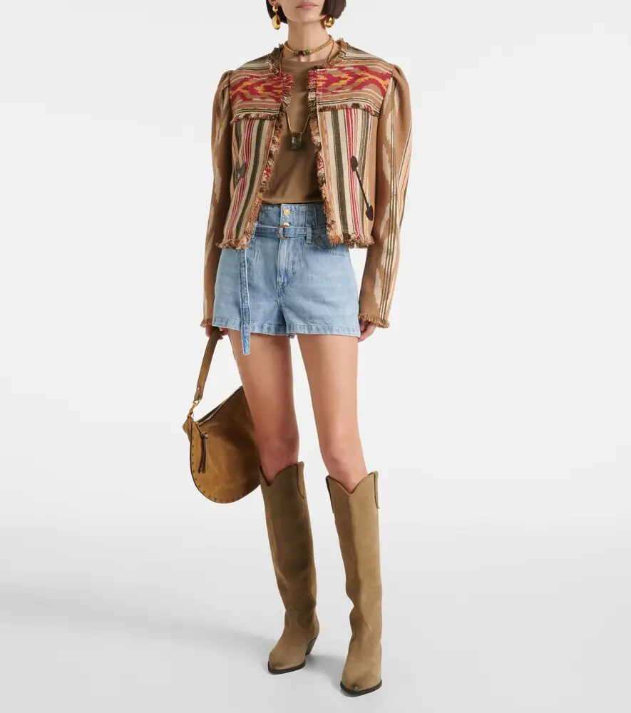 7 For All Mankind Kansas belted high-rise denim shorts | Thumbnail 3 7 For All Mankind Kansas belted high-rise denim shorts | Thumbnail 3
