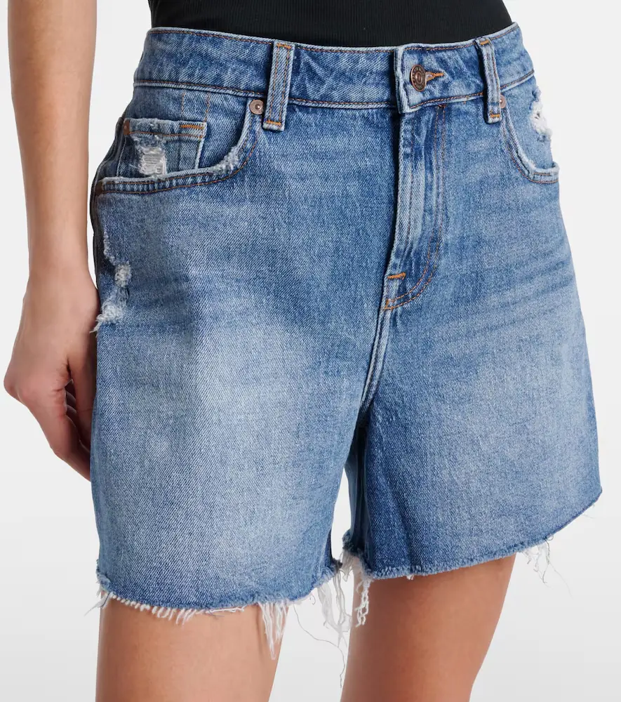 7 For All Mankind Distressed mid-rise denim shorts | Thumbnail 3 7 For All Mankind Distressed mid-rise denim shorts | Thumbnail 3